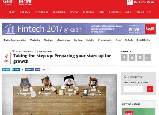 CeBIT – Taking the step up: Preparing your start-up for growth