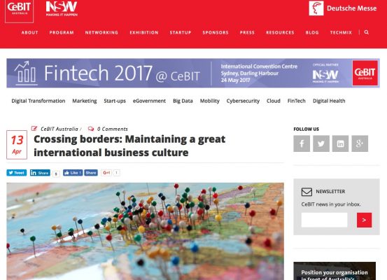 Loc8 Media Coverage CeBIT – Crossing borders- Maintaining a great international business culture