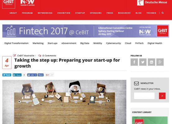 Loc8 Media Coverage CeBIT – Taking the step up- Preparing your start-up for growth