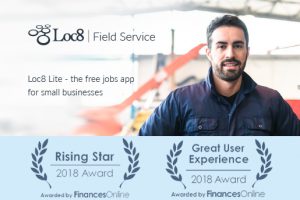 Loc8 Press Releases This year again Loc8 wins 2018 Great User Experience & Rising Star Awards for Field Service Management Software from FinancesOnline Directory